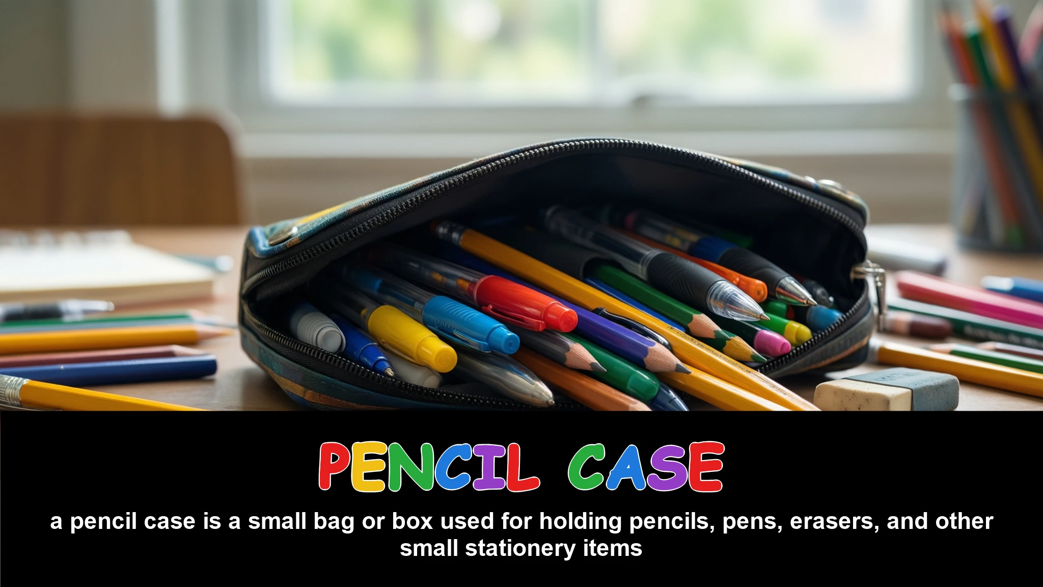 English Illustration for pencil case